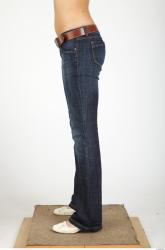 Leg Whole Body Woman Casual Jeans Slim Studio photo references